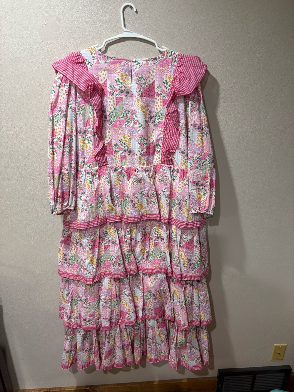 Simply Southern Pink Floral Patchwork dress - Picture 5 of 5